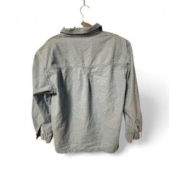 Vintage 90s denim button up shirt southwestern flute player Kokopelli embroidery - Picture 4 of 6